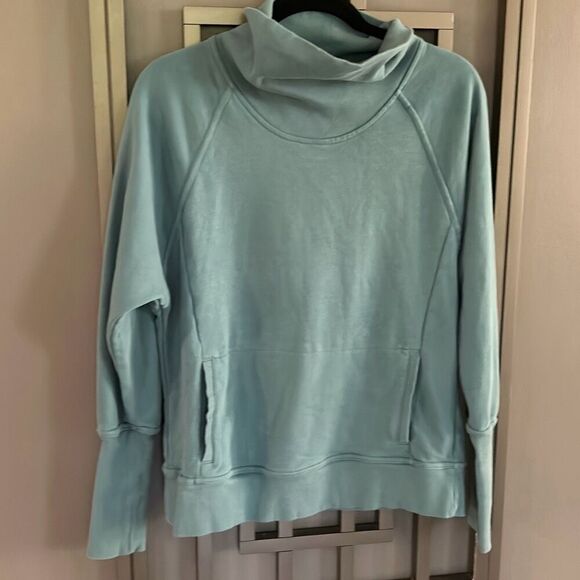 Champion teal blue green sweatshirt 100% turtleneck size S - Picture 1 of 5